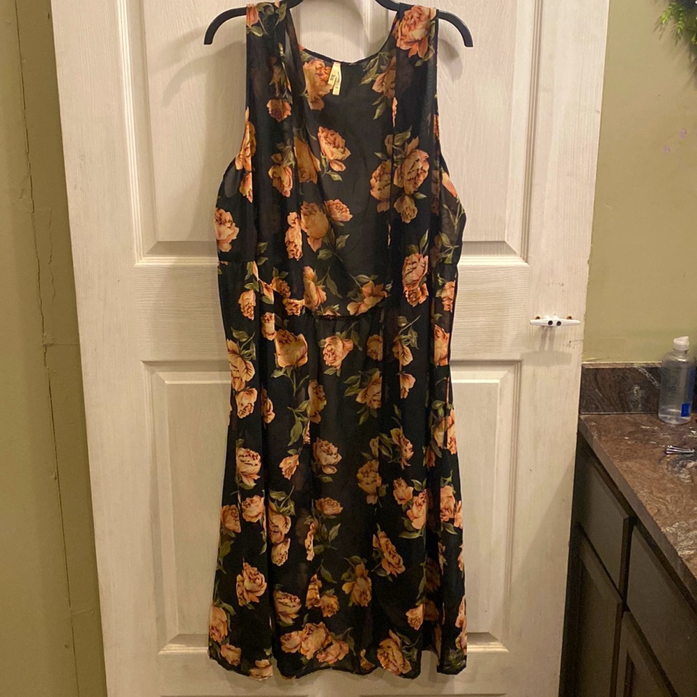 Long floral open front coverup/overthing?